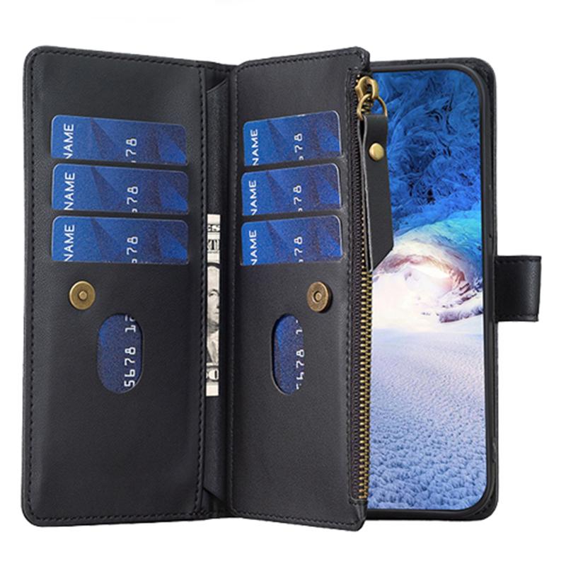 

BF Style-19 for Xiaomi Redmi 13C 4G/13C 5G/13R 5G/Poco M6 5G/Poco C65 4G Phone Wallet Case PU Leather Anti-Drop Cover Black