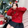 2026 Winter Women's Loose Round Neck Knit Pullover Sweater In Christmas Red