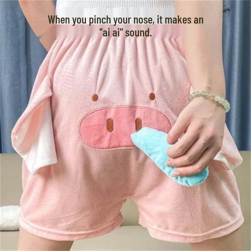 Unisex Funny Squeaky Nose Elephant & Piggy Pajama Shorts