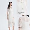 VEROMODA Ribbed V-Neck Midi Dress with Rhinestone Buckle