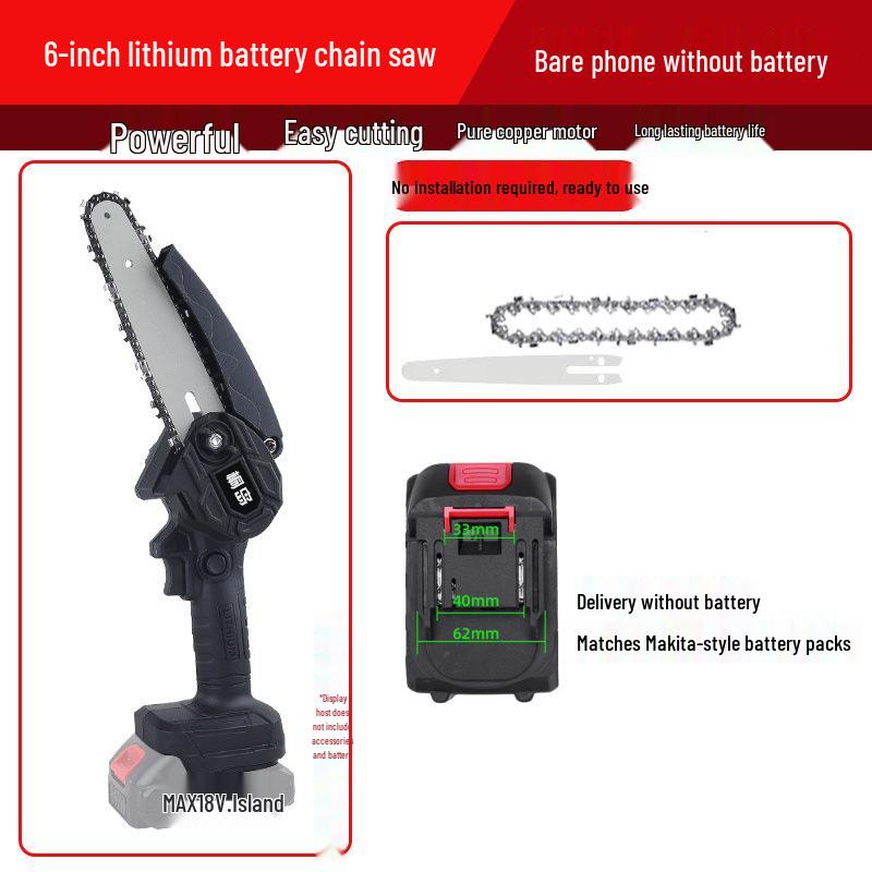Compact Lithium Battery Handheld Electric Chainsaw - Rechargeable Tree Felling Tool with Large Capacity