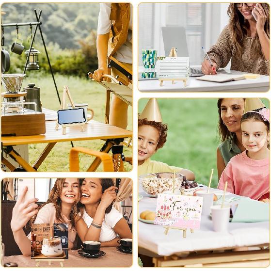 TKOnline 10PCS 9 Inch Wood Easels, Easel Stand for Painting, Art Craft Painting Party Easel, Tabletop Easels, Tripod, Canvas Photo Picture Sign