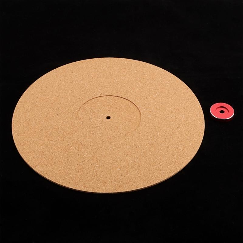 Cork Turntable Mat Audiophile Anti-Static Anti-Shake Turntable Slip Mat Turntable Cork Platter Mat Record Player Mat