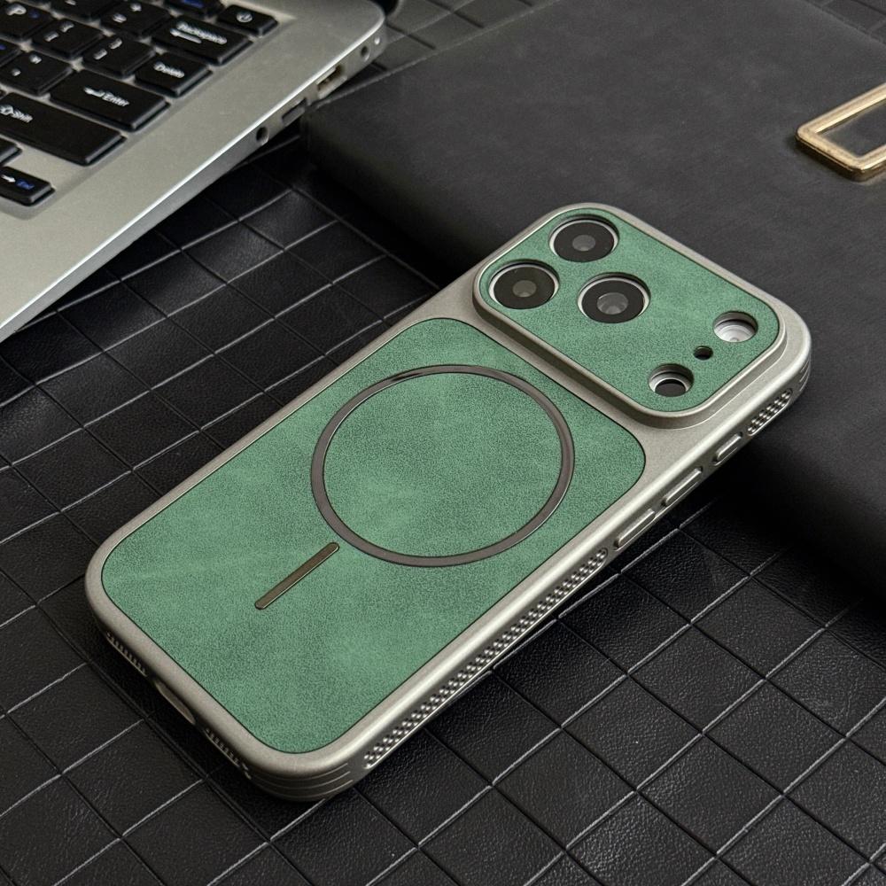 Matte Suede Leather Magnetic For Magsafe Case For iPhone 13 14 15 16 17 Pro Max Heat Dissipating Bumper Shockproof Soft Cover