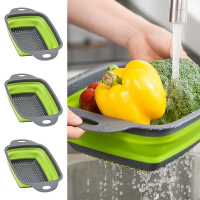 Foldable Vegetable Washing Basket Vegetable Fruit Filter Portable Colander Collapsible Drainer Kitchen Accessories Gadgets