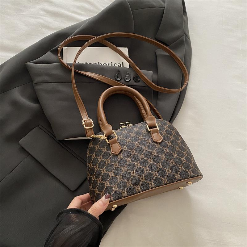 

Простая сумка-ракушка, нишевый дизайн, ретро-принт, наплечная сумка, осенняя новинка, сумка-мессенджер, женская сумка