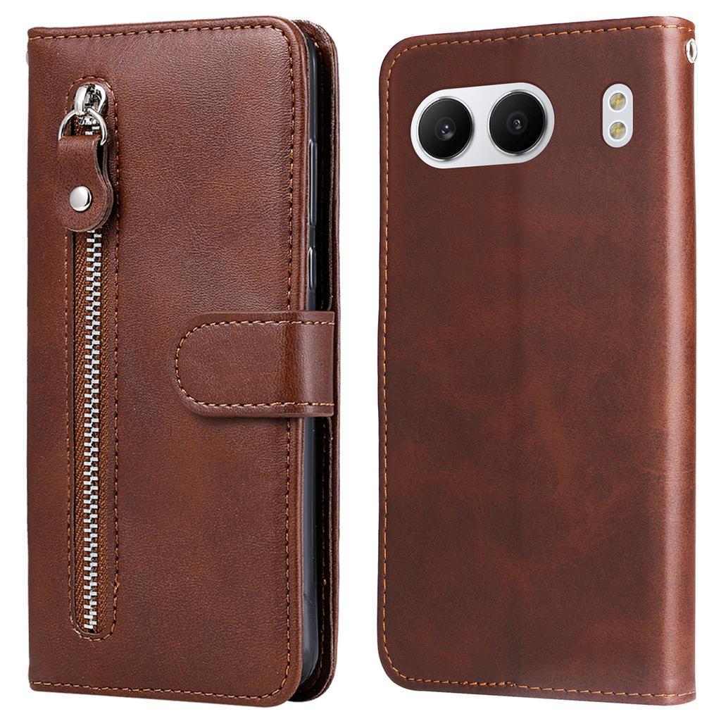 For OnePlus Nord 4 Case Zipper Wallet Calf Texture PU Leather Phone Cover