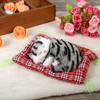 Super Cute Simulation Sounding Sleeping Kittens Cats Plush Toys Doll Christmas Gift Black Gray