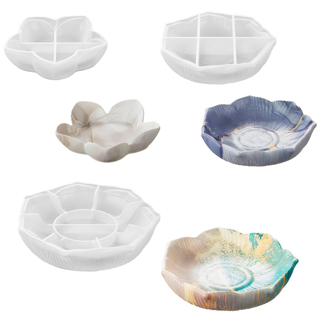 Matriță Silicon Placă în Formă de Floare Matriță Epoxidică pentru Tavă Decorativă și Funcțională Unică Rezistentă la Căldură Matriță Bijuterii