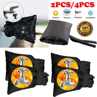 2/4 Stück Außenhahn Abdeckung Winter Frostschutzjacke Isolierung Gartenhahn Thermischer Gefrierschutz Wasserdicht Outdoor Armatur Abdeckungsset