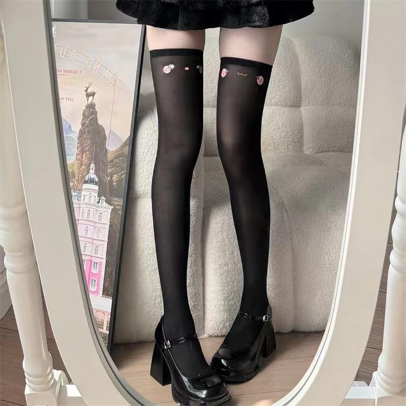 

Spring autumn warm tights printing Cartoon Animal Bear pantyhose cats kitten Bunny Knee tattoo stocking one size чорний