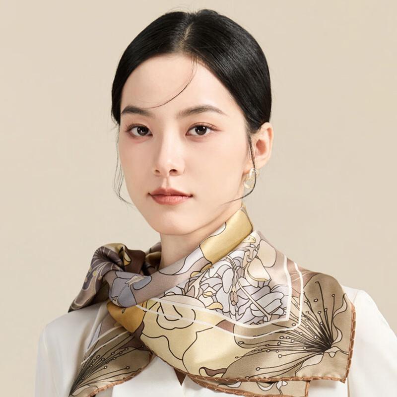 JIUMU Bedruckter Maulbeerseiden-Schal