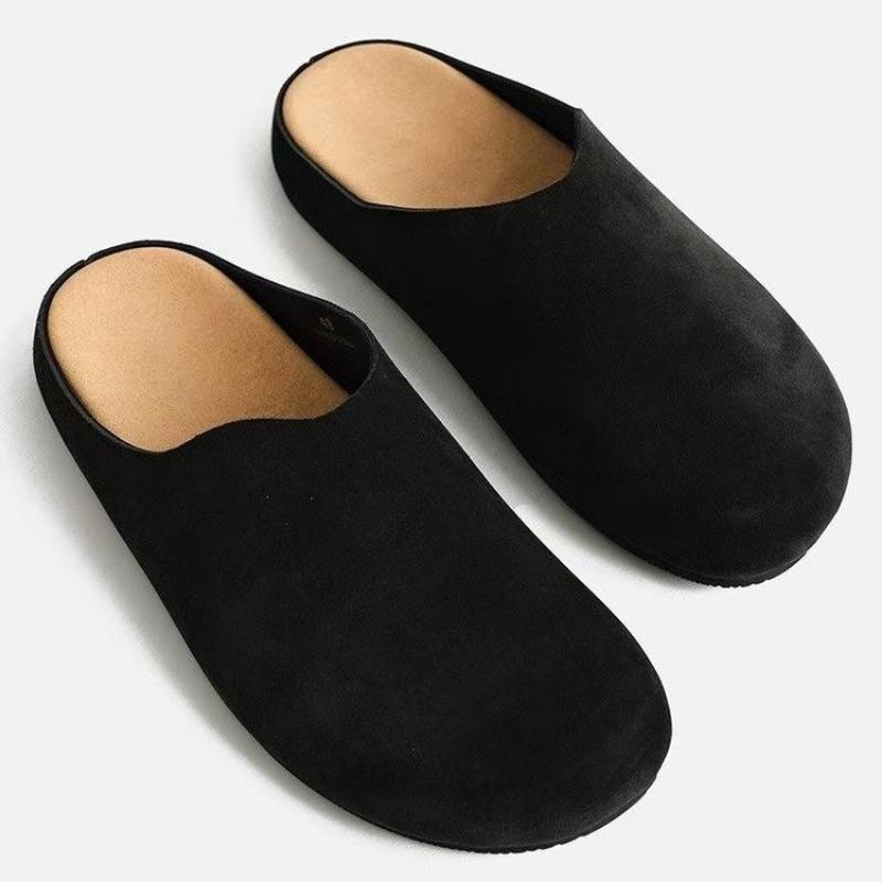 Fashion New Women Slippers Closed Toe Round Toe Clogs Sandals Autumn New Solid Retro Slippers Flat Slip on Shoes 2025 Trend Slides Women