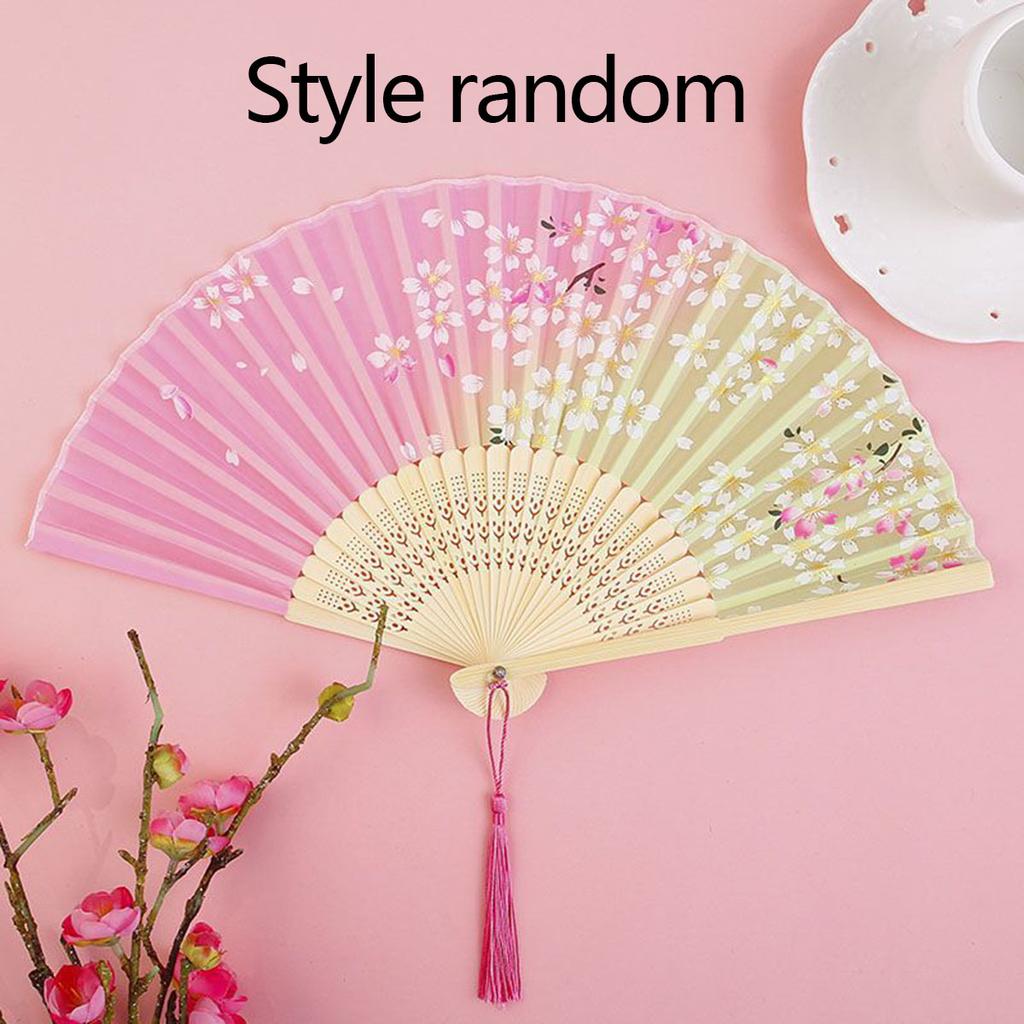 1pc-Ancient style small folding fan for women's Hanfu Handmade folding fan Ancient style fan Dance bamboo fan Chinese fan