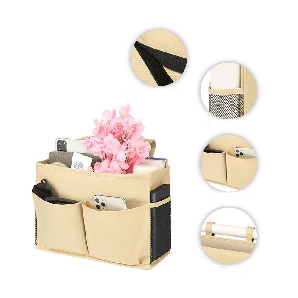 Removable Sofa Side Pouch Bag Reusable Space Saving Bedside Storage Organizer Bag Large Capacity Washable Bed Hanging Pouch