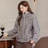 Noble Lady Winter Plush Faux Fur Coat for Middle-aged & Elderly Women