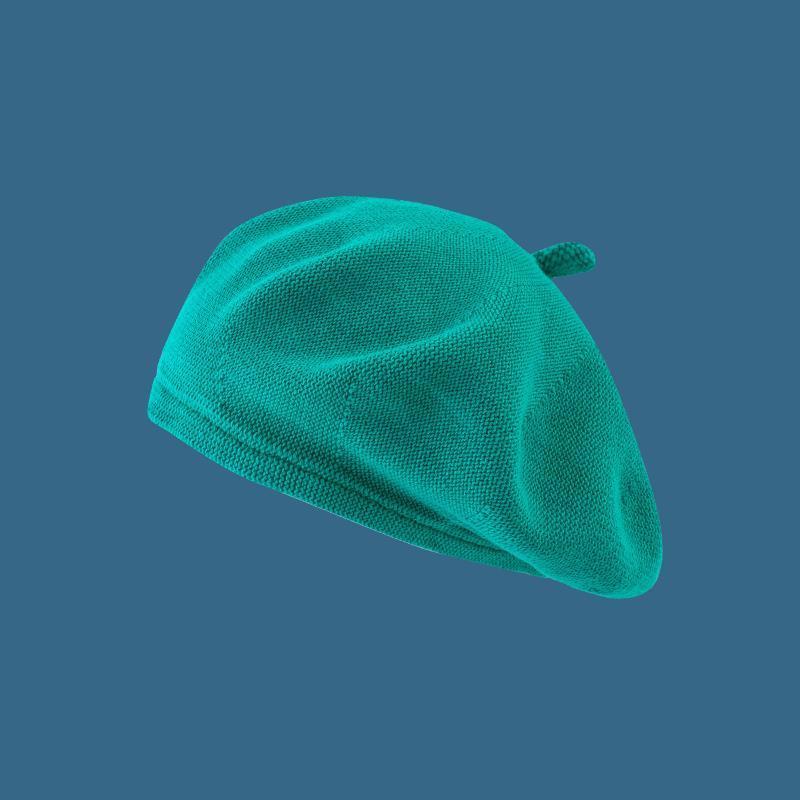 

Весенне-осенний женский берет, шапка-бини, сплошной цвет, французский художник, дышащий большой берет, винтажный женский восьмиугольный берет с плоским верхом 56-58cm зелёный