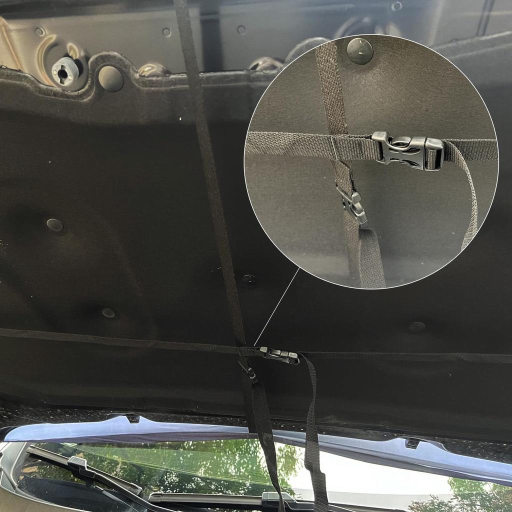 Black Oversized Car Hood Cover 3.3X5FT/6X7FT100% Polyester Elastic Fabrics Can be Washed Suitable for large SUV and Pickup Trucks (3.3X5FT)