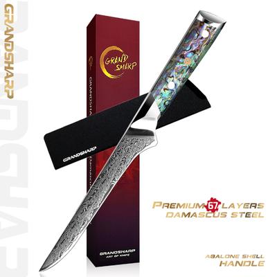 5.5 Inch AUS10 Damascus Boning Knife High Carbon Steel Kitchen Butcher Knife Meat Fish Filleting Knife