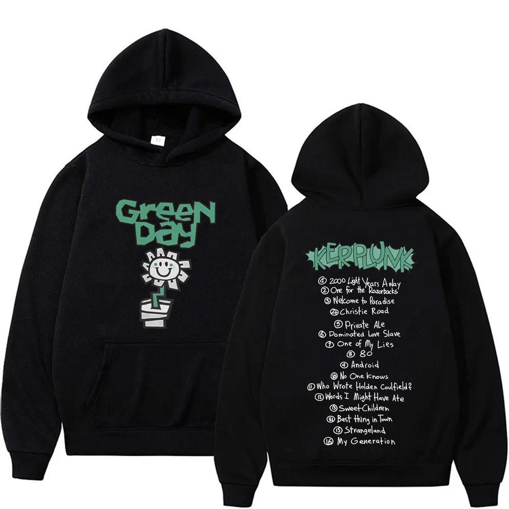 

Punk Band Green Day Kerplunk Graphic Hoodie Vintage Casual Fleece Sweatshirt Men Women Gothic Rock Retro Oversized Hoodies S
