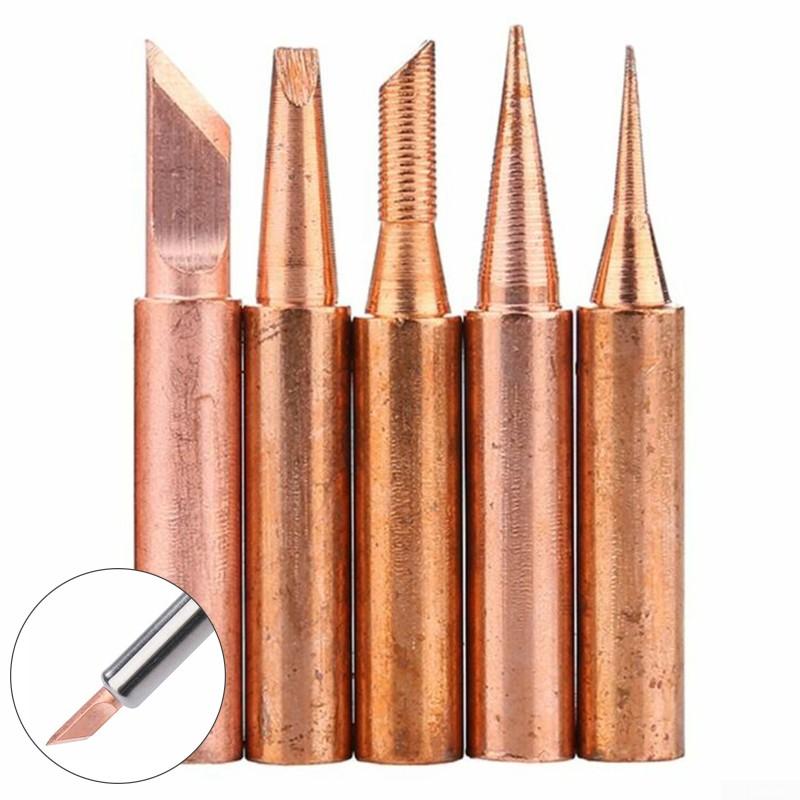 5PCS/Set 900M-T Copper Soldering Tip Lead-free Solder Iron Welding Tips UK STOCK