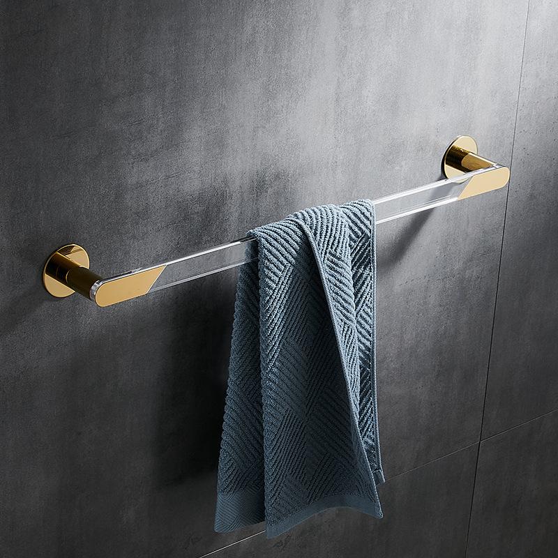 58cm Złoty Wieszak na Ręczniki Łazienkowe Bez Wiercenia Półka na Ręczniki Montowana na Ścianie Wieszak na Ręczniki Drążek na Ręczniki Półka do Przechowywania Akcesoria Łazienkowe