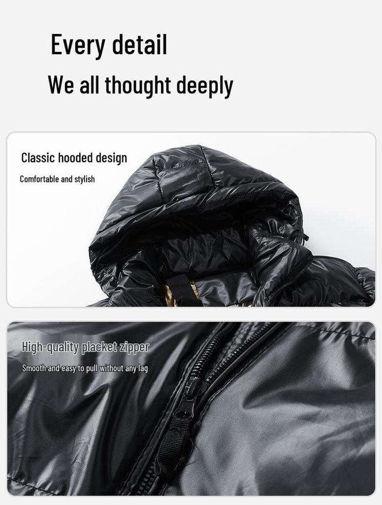 Men's 2025 Winter Hooded Thick Cotton Jacket - Warm, Windproof Korean Style Casual Coat