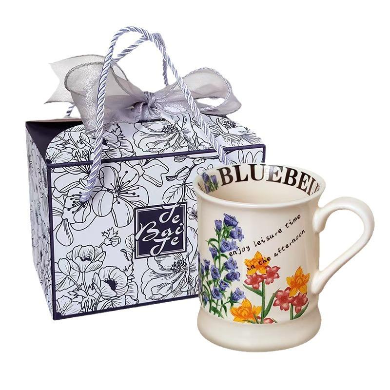 Fransk stil Hög kvalitet Utseende Muggar Nisch Kontorsvattenkoppar High End Keramiska Kaffekoppar Frukostkoppar och Souvenirer