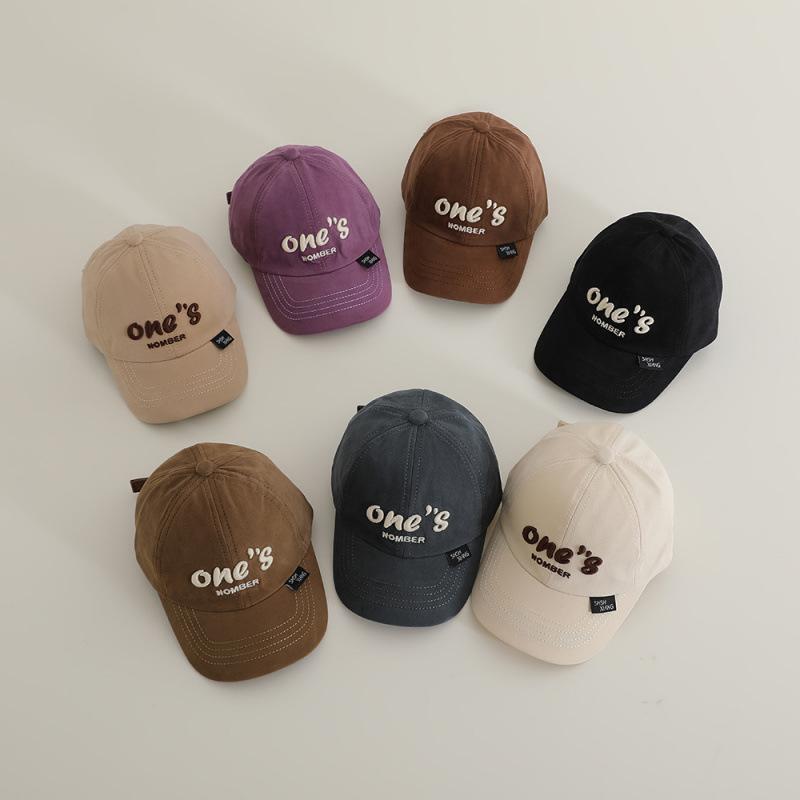 Children's Baseball Cap, New Autumn Model with Letter Embroidery, Baby Hat, Spring Sunshade, Trendy Cap for Boys and Girls
