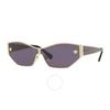 Pale Gold Violet Butterfly Ladies Sunglasses 0ve2205 12521a 67