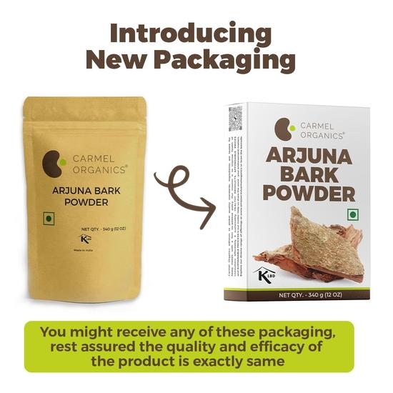 CARMEL ORGANICS Arjuna Bark Powder 340 g (Pack of 1) Supports Healthy Heart Functions | Natural | Erra Maddi | No Added Preservatives