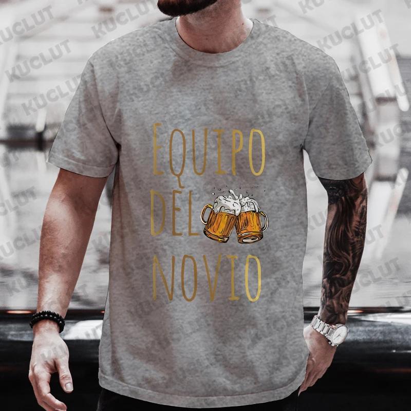 Evg Future Team Bräutigam Herren T-Shirt Spanisch Junggesellenabschied T-Shirts Hochzeitsoberteile Vatertag Bier Grafik T-Shirt
