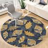 1pc Autumn Leaves Office Round Area Rug, Indoor Mat Suitable ForOffice, Under Office Chairs Bedroom Living Room Home Decor, Room Decot076