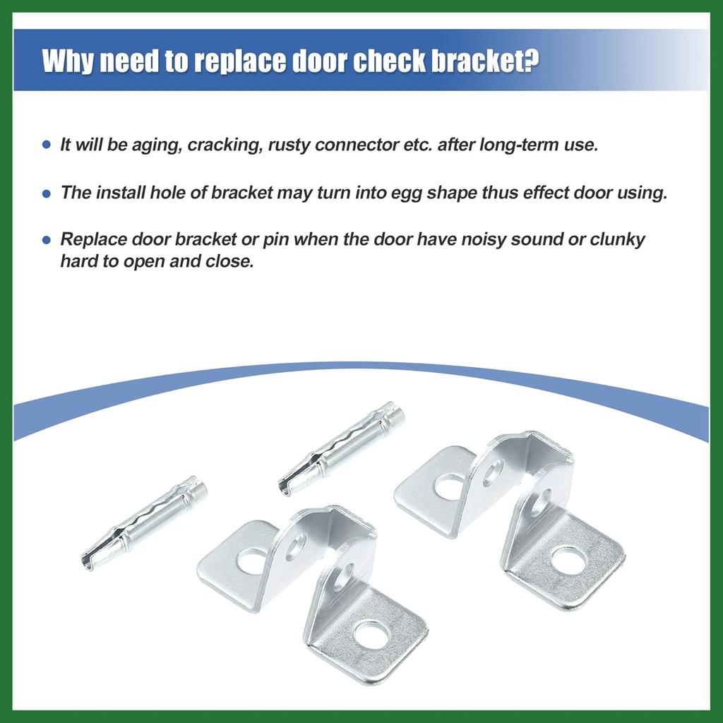 Motoforti 2 Set Door Check Bracket and Pin for Jeep Cherokee 1984-2001 55002361 2 Door Check Arm Assembly Repair Set on Driver Passenger Side Door