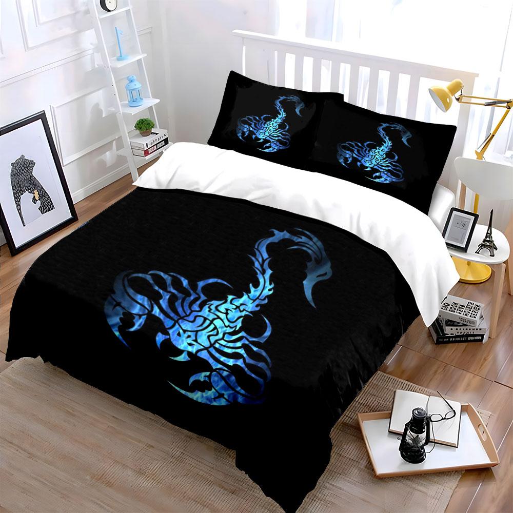 Blue Scorpion Art Set Multiple Sizes Kid'S And Adults' Bedroom Exquisite 3Pc Bedding Set, Gift