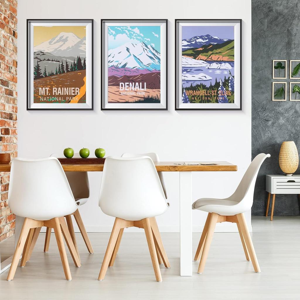 16 Pieces National Park Posters Vintage of 16 Travel Prints Wall Art Abstract Wall Art and Mountain Print Set Abstract Travel Unframed for Living