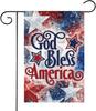 HOMFREEST Patriotic 4th of July Garden Ag 12x18 Inch Double Sided Burlap Outside God Bless America Memorial Day Ags Red  LLE