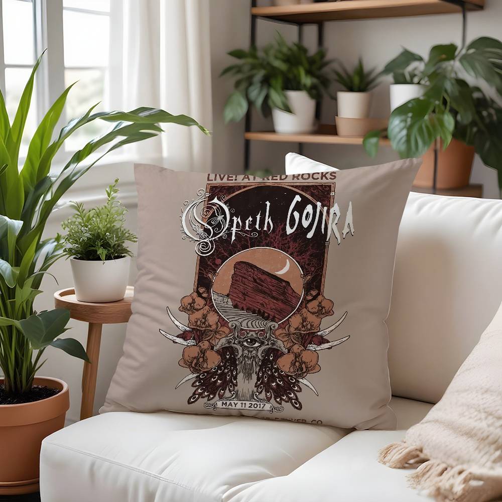 

o-Opeths Рок-группа Наволочка Плюшевая ткань Мягкая Наволочка Двусторонняя печать Чехол для подушки Бытовые подарки 12x12Inch