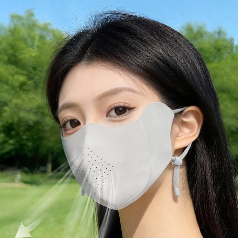 Elegant Sun-protection Mask Nylon Ice Silk Drinking Mask  Outdoor Activities