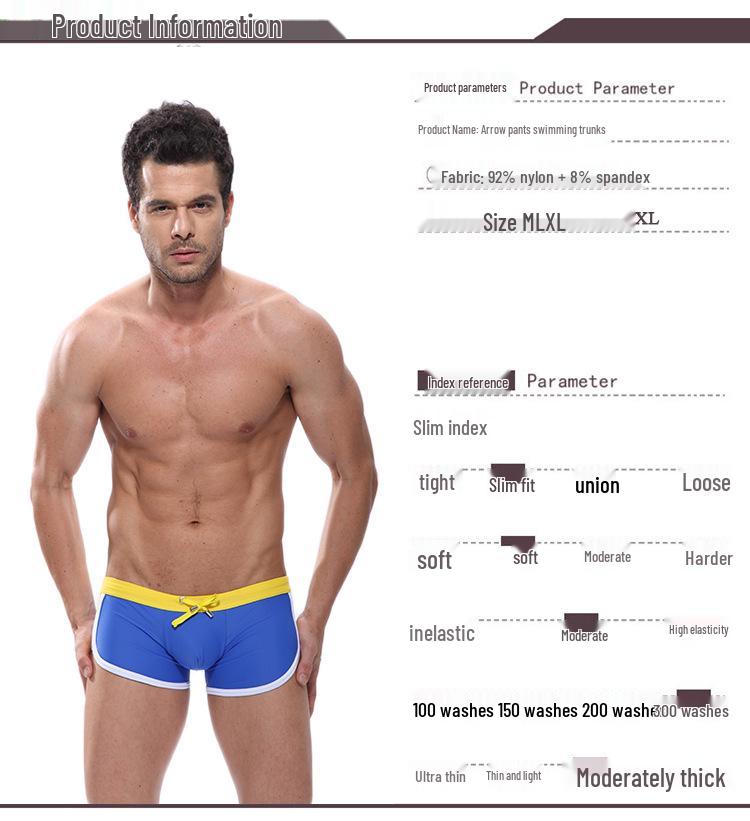 Men's Quick-Dry Square Leg Swim Trunks, Cross-Border Plus Size Beach Shorts