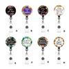 Retractable Badge Holder with Metal Clip Rotating ABS Badge Holder for Student Teacher Doctor Nurse Badge Holder