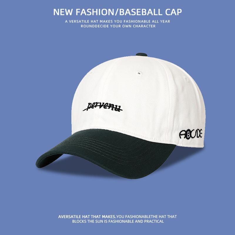 All-match Fashion Contrast Letter Embroidered Soft Baseball Cap for Women Fresh Candy Color Casual Outdoor Sun Protection Baseball Cap