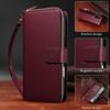 Luxury Zipper Wallet Leather Case For iPhone 16 Pro Max 15 Plus 14 13 12 Flip Magnetic 9 Card Ultra Thin Phone Cover Lanyard