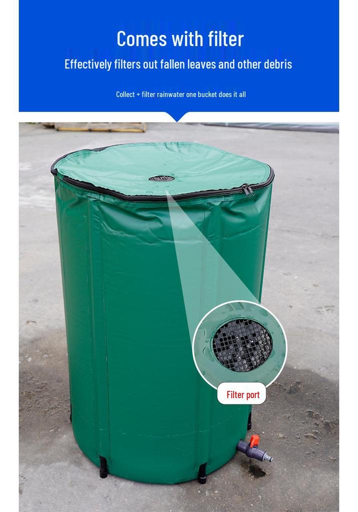 Foldable Multifunction Rainwater Collection Barrel for Gardening and Car Wash