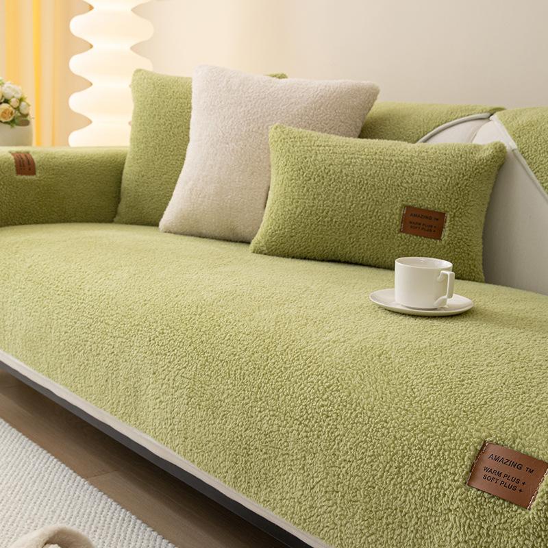 Winter Lamb Wool Sofa Cushion Non-Slip Thickened Winter Plush Seat Cushion Simple Sofa Cover Cover Cloth Towel