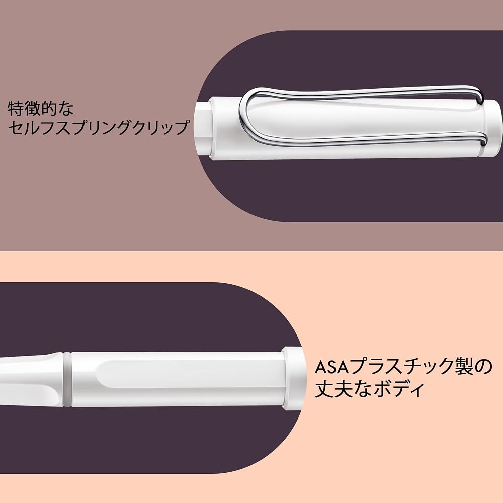 LAMY (Ramy) Safari White Rollerball Pen - Ergonomic Grip Line Width M - Comfortable for Long Writ...