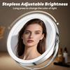 Lighted Vanity Makeup Mirror 3000mAh Rechargeable Height Adjustable Double Sided 1x 10x Magnifying with 3 Color Light Brightn A