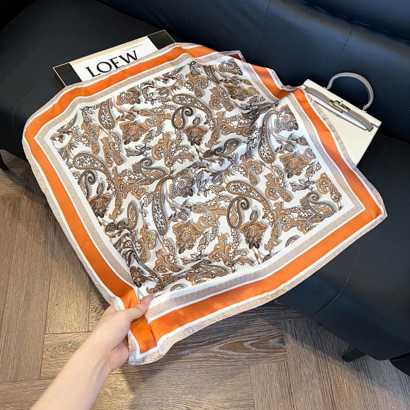 New versatile fashion silk small square scarf professional scarf silk scarf spring and summer matching scarf temperament simple silk scarf