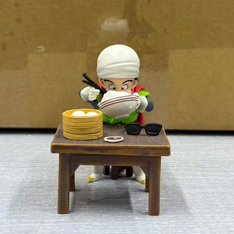 Toys Model Dragon Ball Z Vegeta Figure Son Goku eating 8cm Pvc Action Figures Collection For Christmas Gifts Children