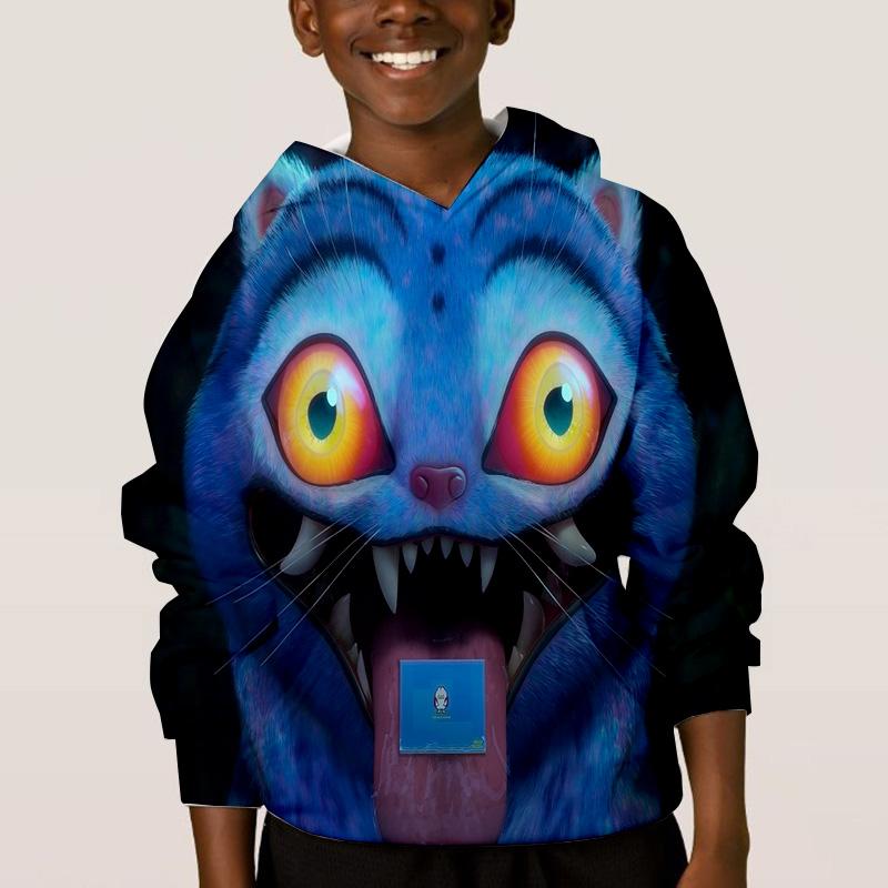 KPop Lovci démonů Dětské Hip-hopové Zábavné Vzorové Oblečení Móda Ležérní Volné Dětské Topy Dětské Chlapecké Mikiny s Kapucí